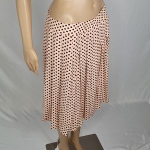 Vintage 1990s (1960s Aesthetic) Talbots Peach Pink Polka Diamond Skirt. Size 6P.